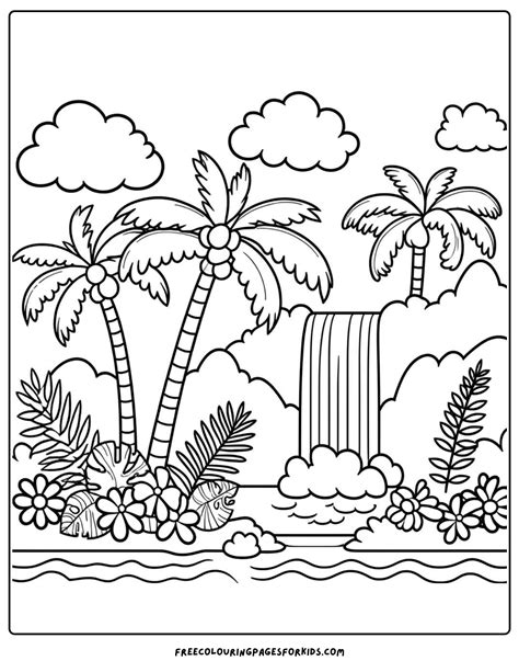 palm tree color pages 2