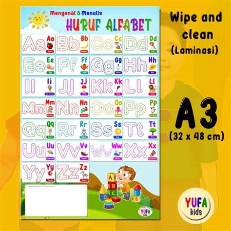 Jual 034 Poster Menulis Huruf Poster Edukasi Anak Poster Belajar