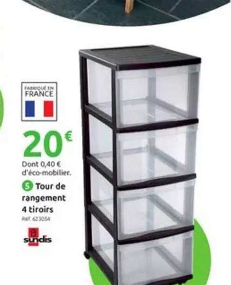 Promo Tour De Rangement 4 Tiroirs Sundis Chez Mr Bricolage ICatalogue Fr