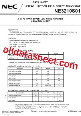 NE3210S01 Datasheet(PDF) - NEC