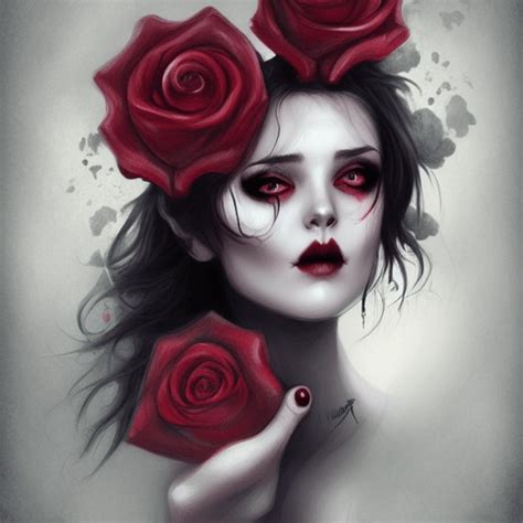 Skull Roses Charlie Bowater Style Graphic Creative Fabrica