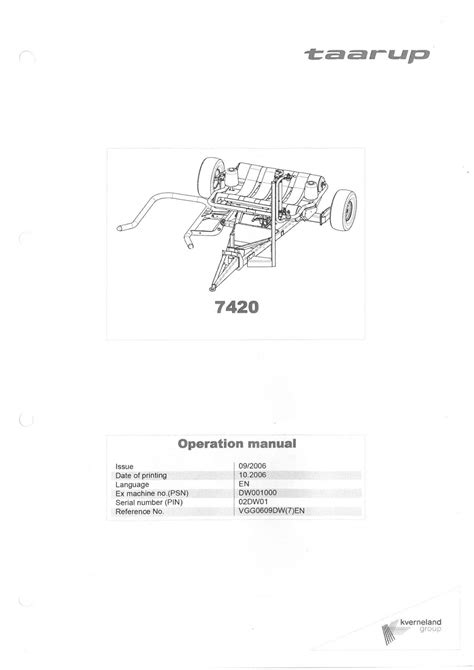 Kverneland Taarup 7420 Bale Wrapper Operators Manual Original