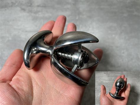 New Stainless Steel Locking Butt Plug For Anal Stretcher Etsy