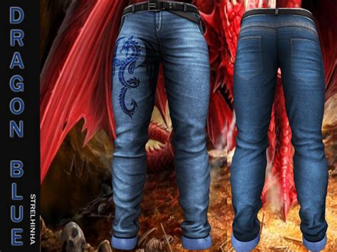 Second Life Marketplace Unpack Pants Jeans Dragon Blue