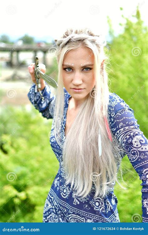 Blonde Girl In The Nature Stock Photo Image Of Danger 121672634