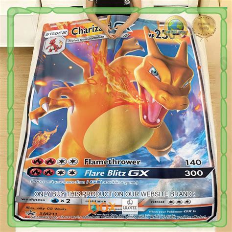 HOT Charizard GX Sun Moon Promos Anime Pokemon Blanket Shower Curtain Express Your Unique