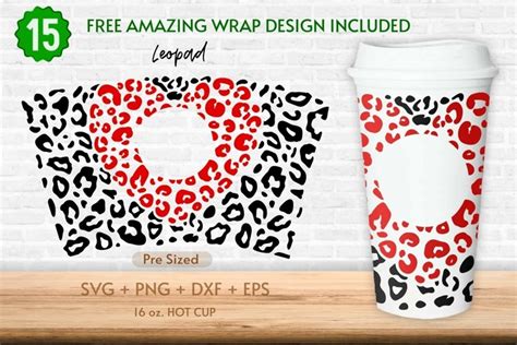 Oz Love Heart Starbucks Hot Cup Svg Leopard
