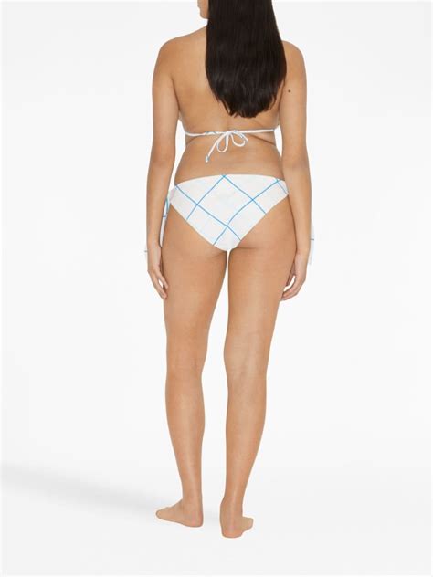 Burberry Checked Tie Fastening Bikini Farfetch