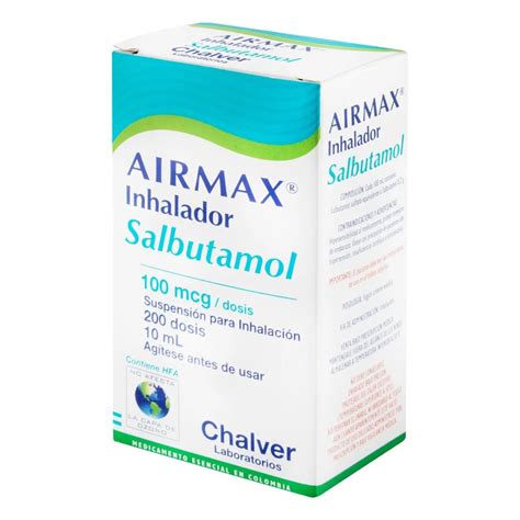 salbutamol inhalador  mcg  dosis airmax