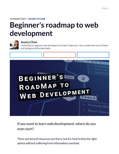 Beginner S Roadmap To Web Development 23 AUGUST 2019 LEARN TO CODE