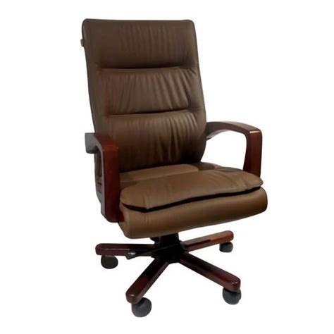 Leatherette High Back Brown Leather Office Chair, Fixed Arm at Rs 22500 ...