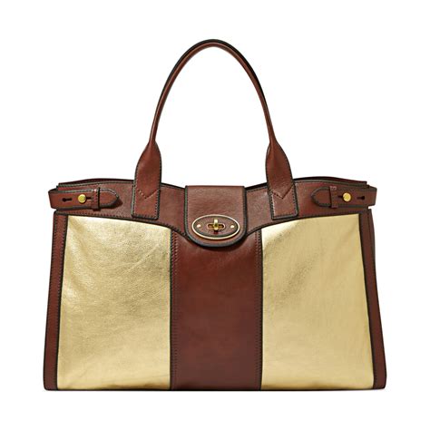 Fossil Vintage Reissue Leather Weekender Bag in Brown (GOLD) | Lyst