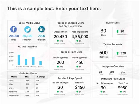 Social Media Analytics Dashboard in Blue and Gray Presentation Template