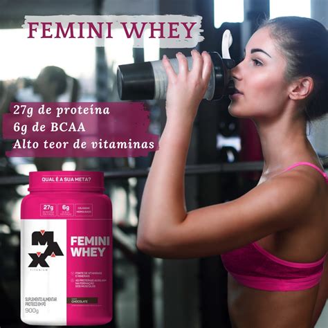 FEMINI WHEY CHOCOLATE 900G MAX TITANIUM Mundo Sadio I Vida Saudável