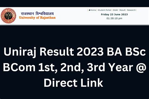 Uniraj Result 2023 BA BSc B 1st 2nd 3rd Year Uniraj Ac In