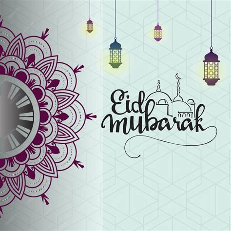 Premium Vector Eid Mubarak Festival Greeting Background