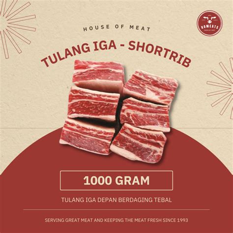 Jual Tulang Iga Sapi Short Ribs Lokal Import Frozen Premium Gram