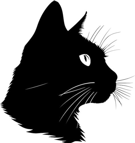 Premium Vector Cat Head Silhouette Vector Art Illustration