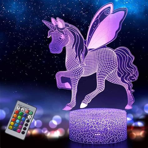 Veilleuse Licorne 3D Pour Enfants Fille Lampe LED USB Veilleuse