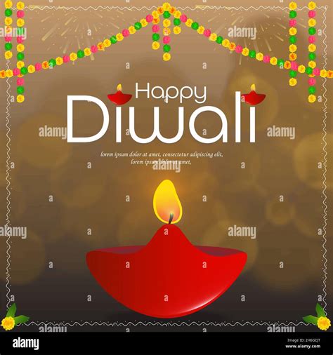 Happy Diwali Hindu Festival Banner Or Greeting Card Background For