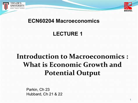 lecture  economic growth potential output