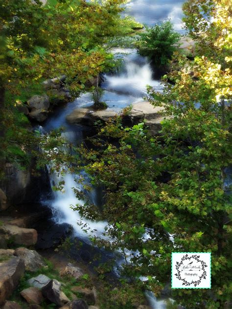 Part Of The Waterfall At The Reedy River Park In Downtown Greenville Sc