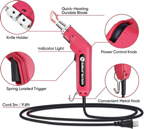 RoMech Pro Electric Rope Cutter Hot Knife Heat Sealer With Adjustable