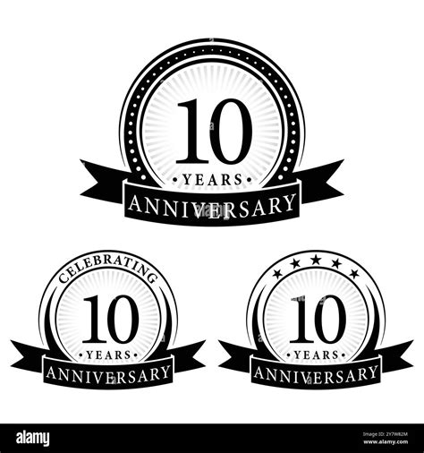 10 Years Anniversary Logo Collections Set Of 10th Anniversary Logotype