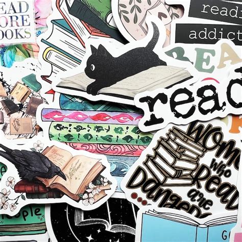 book themed decal stickers etsy