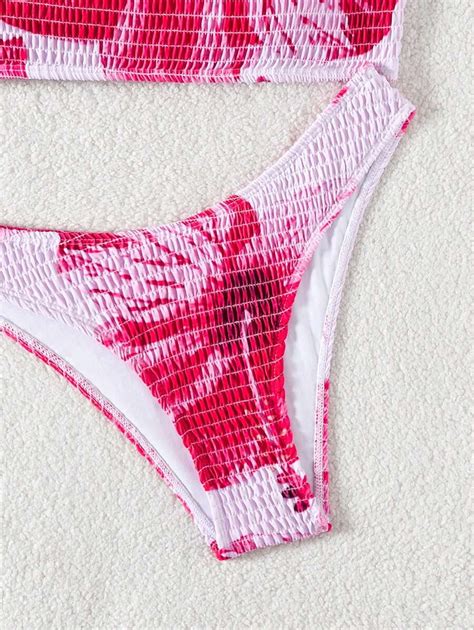 Conjunto De Mai Bikini Impresso Estampa Aleat Ria De F Rias Na Praia Fofa Para Mulheres