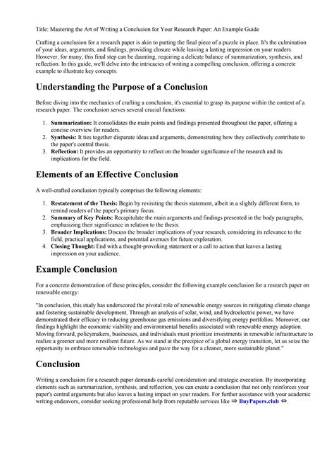 How To Write Conclusion For Research Paper Example By Fielding Graduate