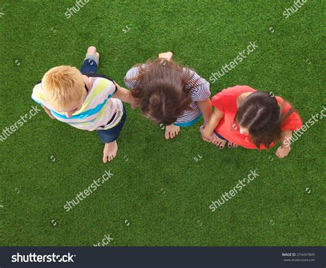 Three Women Naked Feet Standing Grass Stock Photo 274497845 Shutterstock