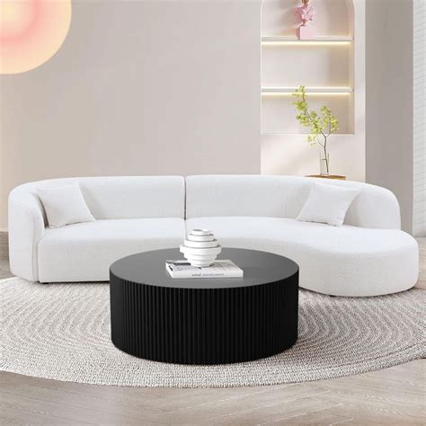 Acanva Mid Century Modern Curved Living Room Sofa 4 Seat Boucle Fabric