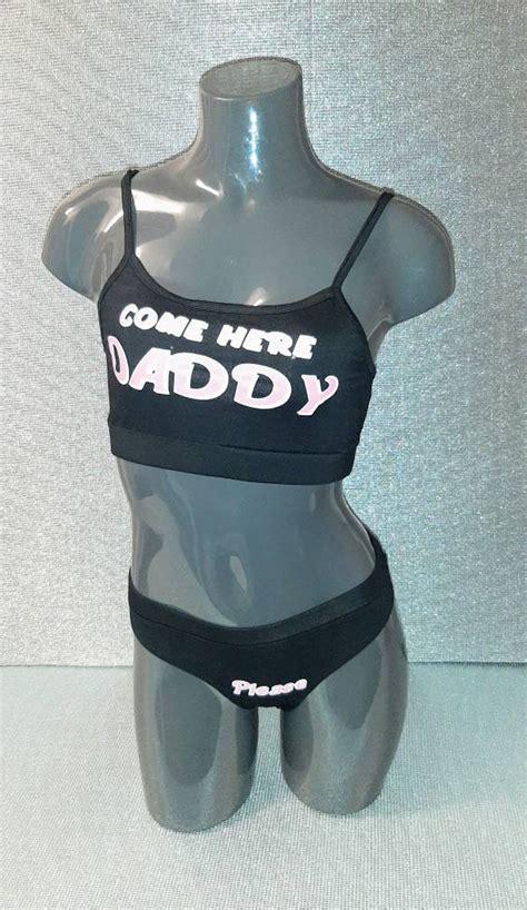 Come Here Daddy Bra Set Sexy Lingerie Set Etsy