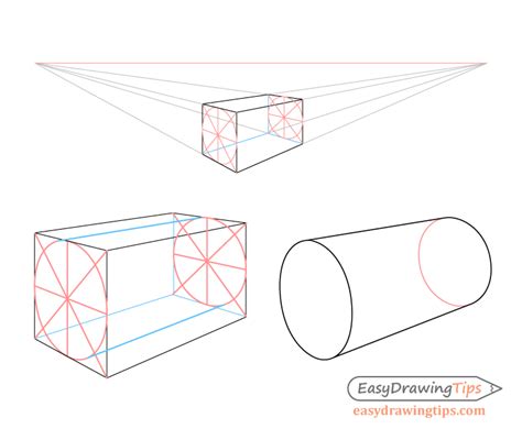 how to draw cylinders in perspective