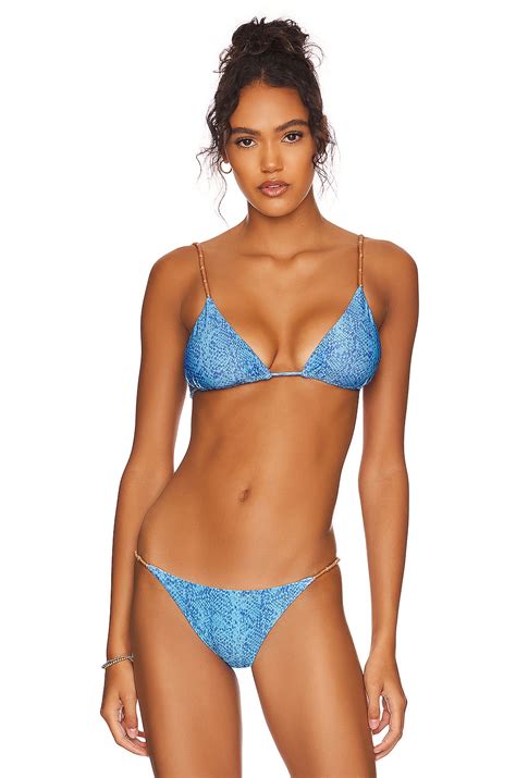Vix Swimwear Nic Triangle Bikini Top In Pizan Blue Revolve