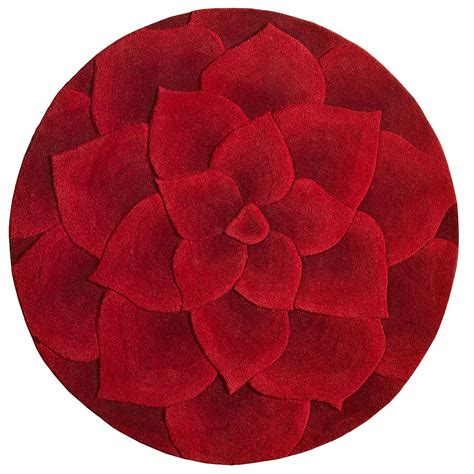 Rose Tufted Red 6 Round Rug Round Rugs Red Rugs Circle Rug