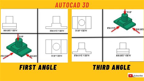 How To Print Drawings In First Angle And Third Angle Views Autocad