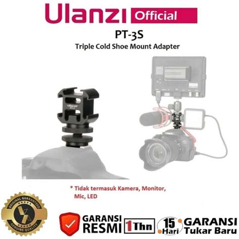 Jual Ulanzi Pt S Triple Hot Cold Shoe Mount Adapter For Mic Led Flash Di Seller Rumix