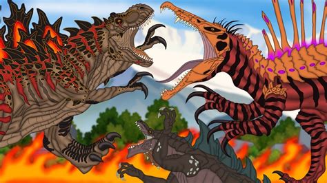 T Zilla Rex Vs Spinozilla Vs Zilla Jr Epic Battle Pikky Godzilla