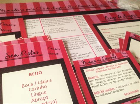 Kit De Brincadeiras Para Ch De Lingerie Victoria Elo