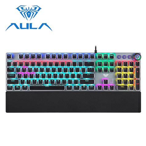 Механическая игровая клавиатура RGB светодиодный подсветкой 104 клавиш ...