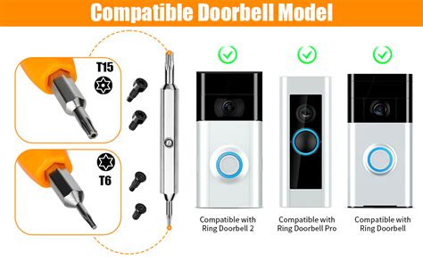 EEEKit Doorbell Screwdriver Replacement Double Ended T6 T15