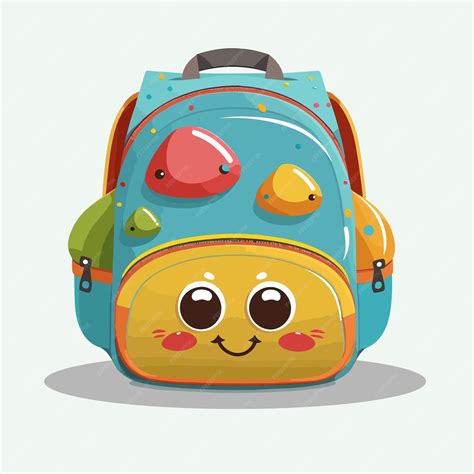 Desenho Mochila Escolar - Vector estilo de desenho animado de mochila escolar fofa | Vetor Premium