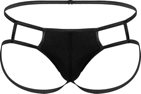 Freebily Men S Open Back G String Thong T Back Suspensory Jockstrap Bikini Underwear Black