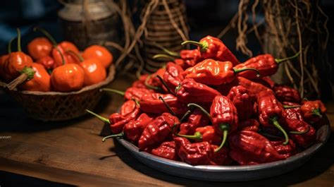 Premium Ai Image Spicy Hot Bhut Jolokia Ghost Peppers