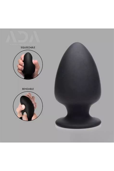 ada marketing adult toys Büyük Boy Silikon Anal Plug Kalın Ve Siyah Renkli Esnek Yapılı
