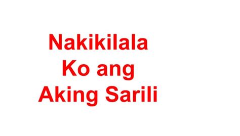 nakikilala ko ang aking sarili kinder