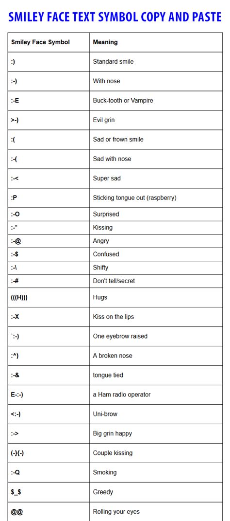 Smiley Face Text Symbol Copy and Paste | Smiley Symbol