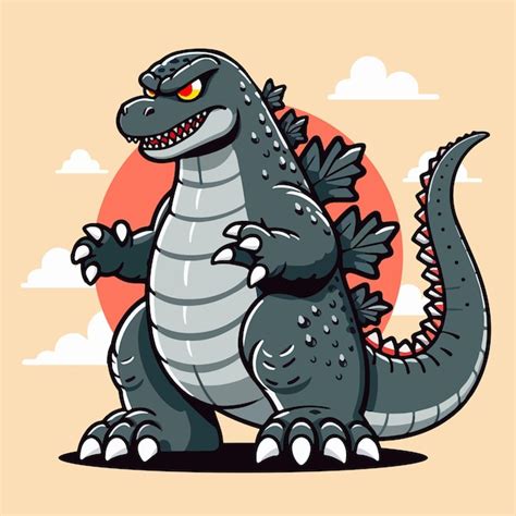 Godzilla Es Una Ilustraci N De Dibujos Animados Vector Premium